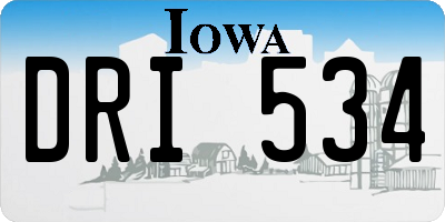 IA license plate DRI534