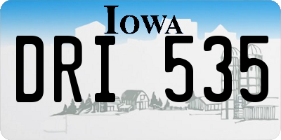 IA license plate DRI535