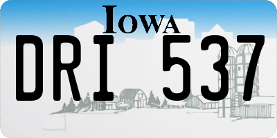 IA license plate DRI537