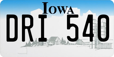 IA license plate DRI540