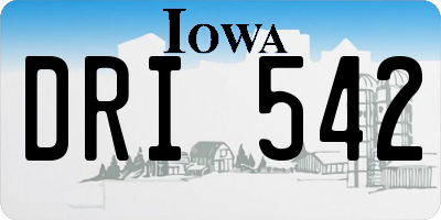 IA license plate DRI542