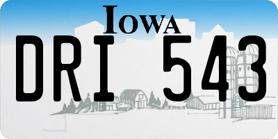 IA license plate DRI543
