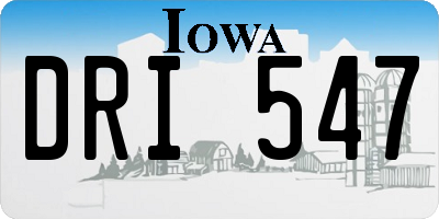 IA license plate DRI547