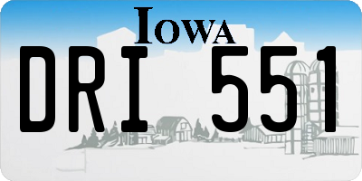 IA license plate DRI551