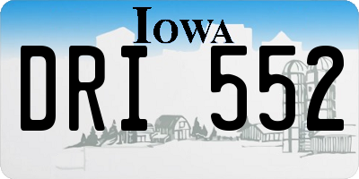 IA license plate DRI552