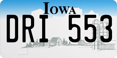 IA license plate DRI553