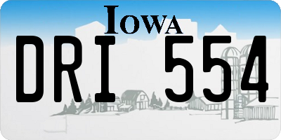 IA license plate DRI554