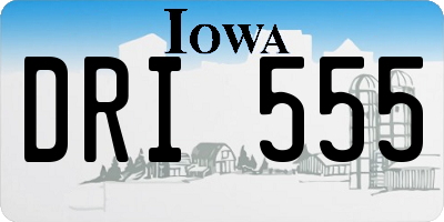 IA license plate DRI555