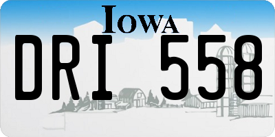 IA license plate DRI558