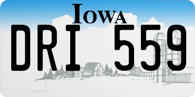 IA license plate DRI559