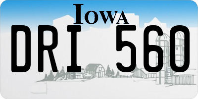 IA license plate DRI560