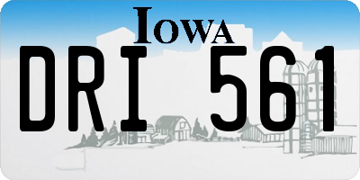 IA license plate DRI561