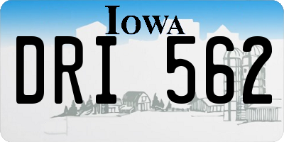 IA license plate DRI562