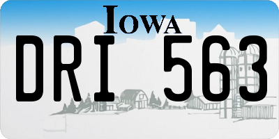 IA license plate DRI563