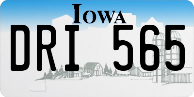 IA license plate DRI565