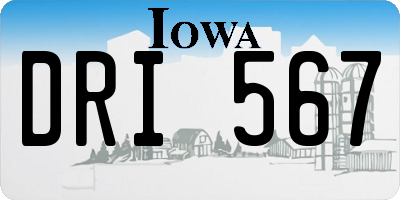 IA license plate DRI567