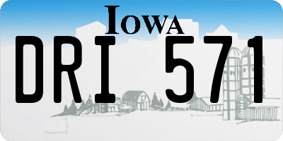 IA license plate DRI571