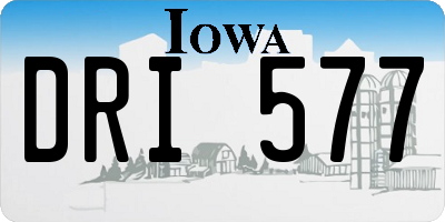 IA license plate DRI577