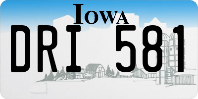 IA license plate DRI581