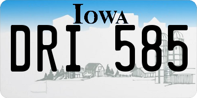 IA license plate DRI585