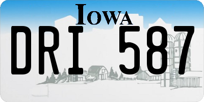 IA license plate DRI587