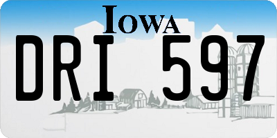 IA license plate DRI597