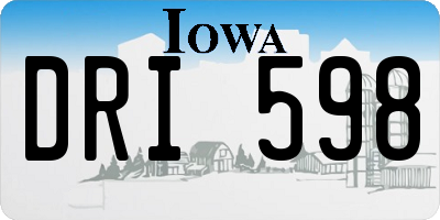 IA license plate DRI598