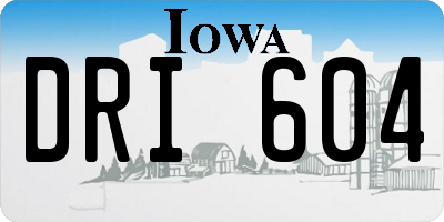 IA license plate DRI604