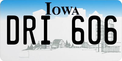 IA license plate DRI606