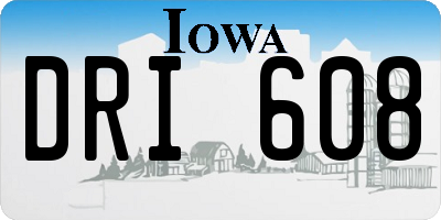 IA license plate DRI608