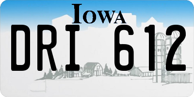 IA license plate DRI612