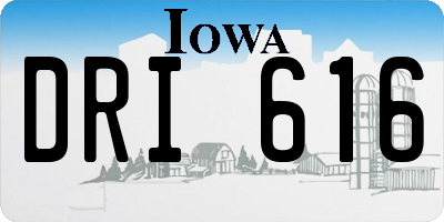 IA license plate DRI616