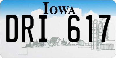 IA license plate DRI617