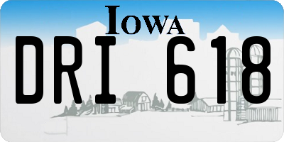 IA license plate DRI618