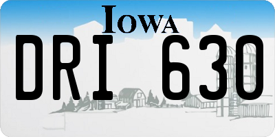 IA license plate DRI630