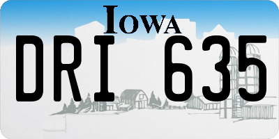 IA license plate DRI635