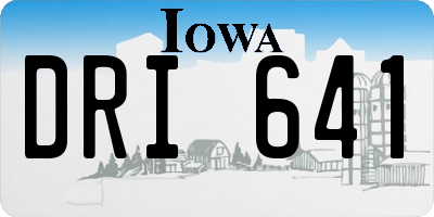 IA license plate DRI641