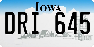 IA license plate DRI645