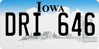 IA license plate DRI646