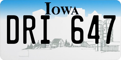 IA license plate DRI647