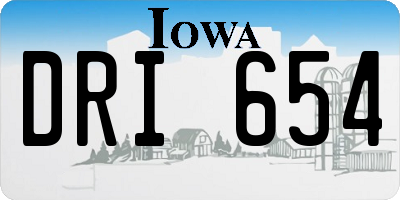 IA license plate DRI654