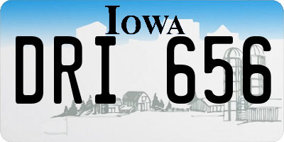 IA license plate DRI656