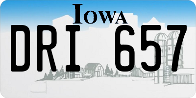 IA license plate DRI657