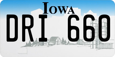 IA license plate DRI660
