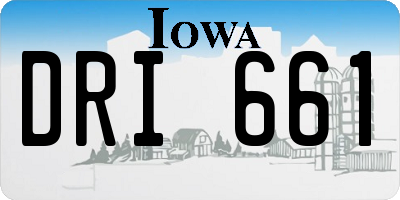 IA license plate DRI661