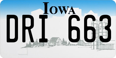 IA license plate DRI663