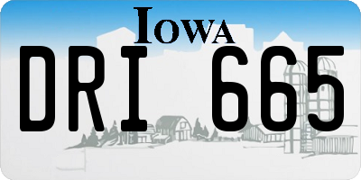 IA license plate DRI665