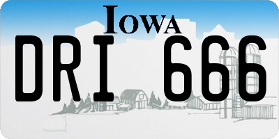 IA license plate DRI666