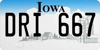 IA license plate DRI667