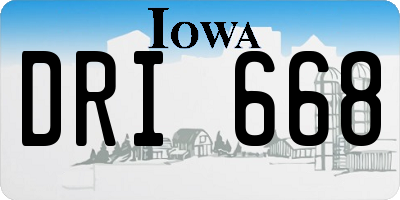 IA license plate DRI668